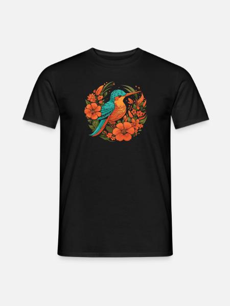 Fleurs de colibri - T-shirt homme - noir