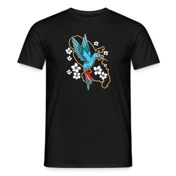 Kolibri Blumen - Männer T-Shirt - Schwarz - Vorne - AI Model Male 178 light (178cm)