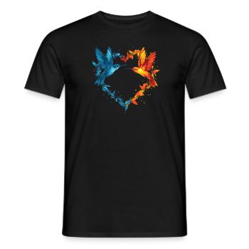 Colibri Coeur Coeur Amour Oiseau - T-shirt homme - noir - Devant - AI Model Male 178 light (178cm)