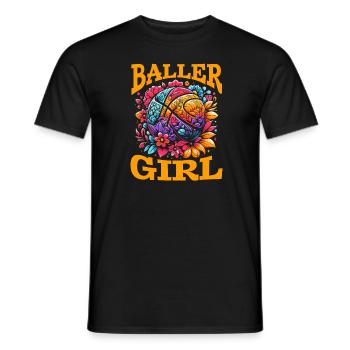 Basketball Girl Baller Girl - Men's T-Shirt - black - Front - AI Model Male 178 light (178cm)