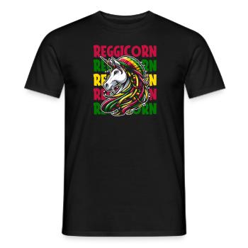Reggae Unicorn Reggicorn - Men's T-Shirt - black - Front - AI Model Male 178 light (178cm)