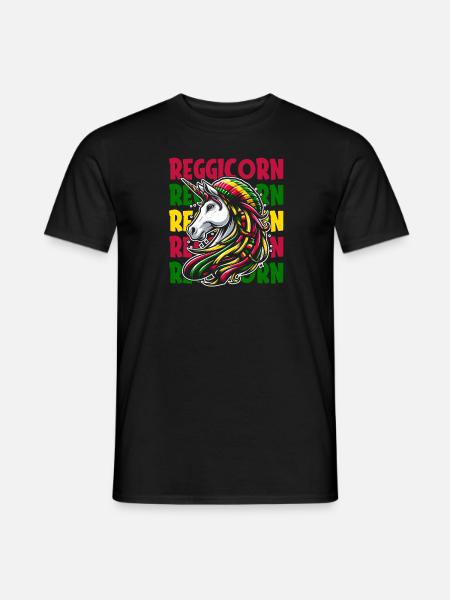 Reggae Eenhoorn Reggicorn - Heren T-shirt - zwart