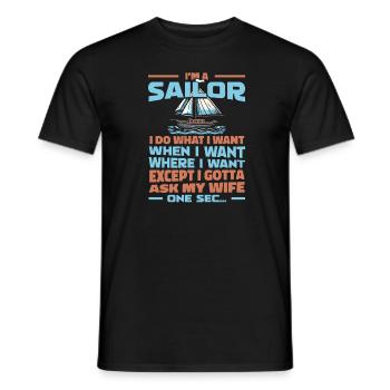 Voile, Voile, Voilier - T-shirt homme - noir - Devant - AI Model Male 178 light (178cm)