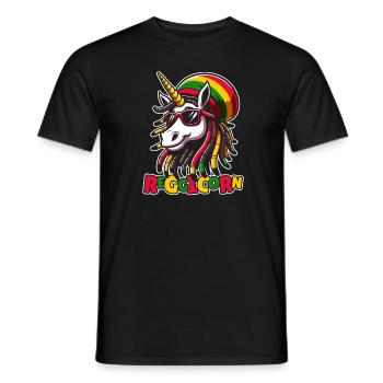Reggae Unicorn Reggicorn - Men's T-Shirt - black - Front - AI Model Male 178 light (178cm)