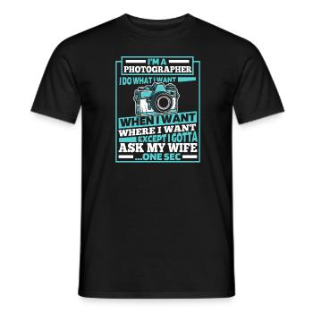 Photographe Appareil photo de photographie - T-shirt homme - noir - Devant - AI Model Male 178 light (178cm)