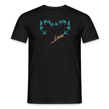 Colibri Coeur Coeur Amour Oiseau - T-shirt homme - noir - Devant - AI Model Male 178 light (178cm)