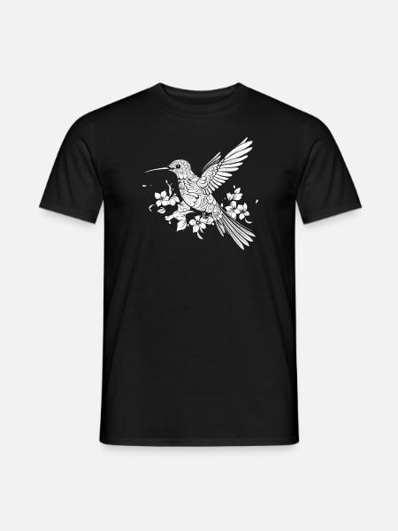 Kolibri Mandala Vogel - Männer T-Shirt - Schwarz