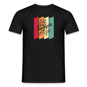 Guitare acoustique - T-shirt homme - noir - Devant - AI Model Male 178 light (178cm)