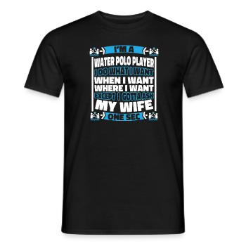Water polo Water polo players - Men's T-Shirt - black - Front - AI Model Male 178 light (178cm)