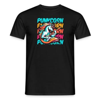 E Gitarre Elektrogitarre Einhorn Punkcorn - Männer T-Shirt - Schwarz - Vorne - AI Model Male 178 light (178cm)