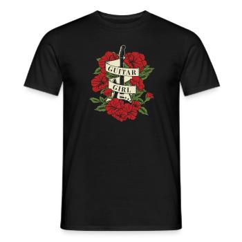 E Gitarre Elektrogitarre Guitar Girl - Männer T-Shirt - Schwarz - Vorne - AI Model Male 178 light (178cm)