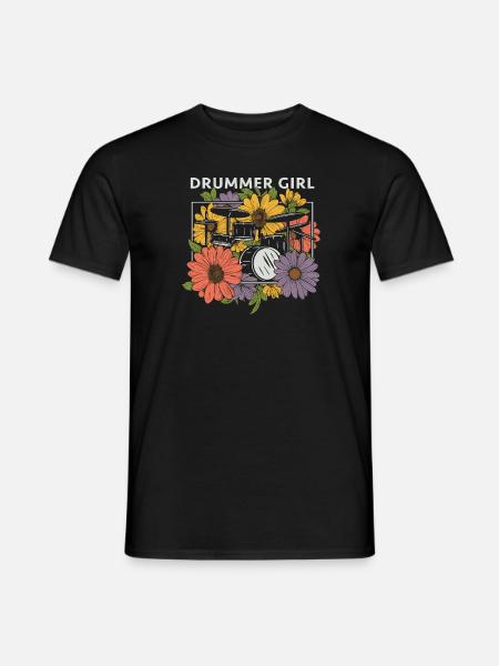 Schlagzeug Drummer Schlagzeuger Drummer Girl - Männer T-Shirt - Schwarz