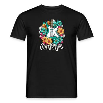 E Gitarre Elektrogitarre Guitar Girl - Männer T-Shirt - Schwarz - Vorne - AI Model Male 178 light (178cm)
