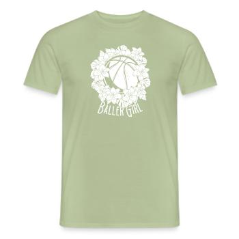 Basketball Girl Baller Girl - Men's T-Shirt - sage - Front - AI Model Male 178 light (178cm)