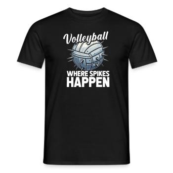 Volley-ball Volley-ball Marine - T-shirt homme - noir - Devant - AI Model Male 178 light (178cm)