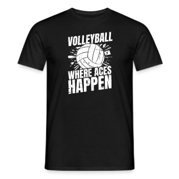 Volleyball Volleyball Ace Card - Men's T-Shirt - black - Front - AI Model Male 178 light (178cm)