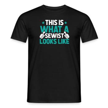 Sewing Sewing Machine - Men's T-Shirt - black - Front - AI Model Male 178 light (178cm)