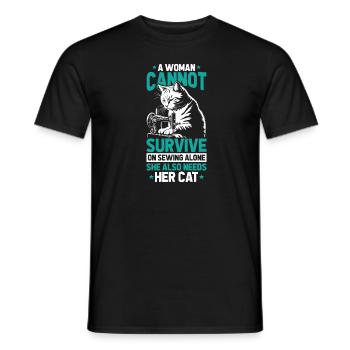 Sewing Sewing Machine - Men's T-Shirt - black - Front - AI Model Male 178 light (178cm)