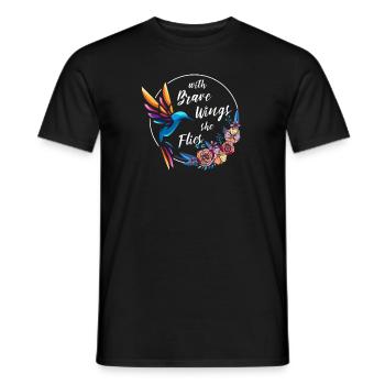 Kolibri Mutig Motivierend - Männer T-Shirt - Schwarz - Vorne - AI Model Male 178 light (178cm)