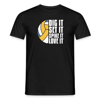 Volley-ball Volley-ball - T-shirt homme - noir - Devant - AI Model Male 178 light (178cm)