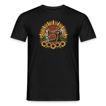 Sewing Machine Flower Sewing Machine - Men's T-Shirt - black - Front - AI Model Male 178 light (178cm)