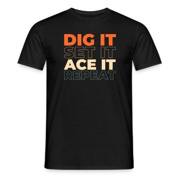 Volley-ball Volley-ball - T-shirt homme - noir - Devant - AI Model Male 178 light (178cm)