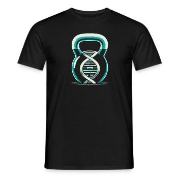 Kettlebell c’est dans mon ADN - T-shirt homme - noir - Devant - AI Model Male 178 light (178cm)