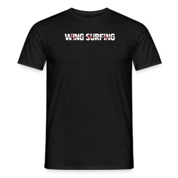 Wing Surf Wing Foil Ekg Heartbeat - Men's T-Shirt - black - Front - AI Model Male 178 light (178cm)