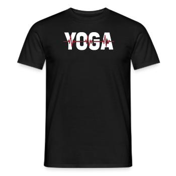 Rythme cardiaque ECG de yoga - T-shirt homme - noir - Devant - AI Model Male 178 light (178cm)