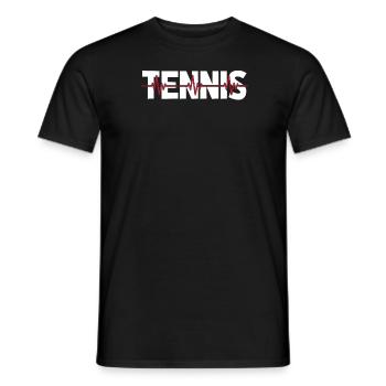 Rythme cardiaque ECG de tennis - T-shirt homme - noir - Devant - AI Model Male 178 light (178cm)