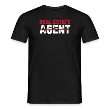 Agents immobiliers Ekg Heartbeat - T-shirt homme - noir - Devant - AI Model Male 178 light (178cm)