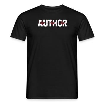 Schriftsteller Autor Ekg Heartbeat - Männer T-Shirt - Schwarz - Vorne - AI Model Male 178 light (178cm)