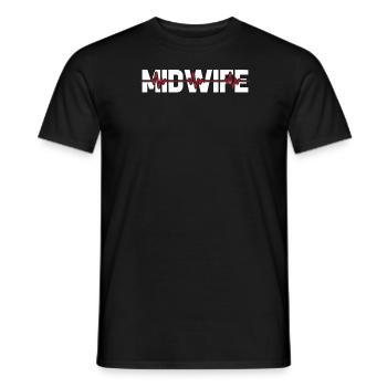Midwife Ekg Heartbeat - Men's T-Shirt - black - Front - AI Model Male 178 light (178cm)