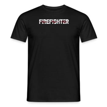 Firefighter Ekg Heartbeat - Men's T-Shirt - black - Front - AI Model Male 178 light (178cm)
