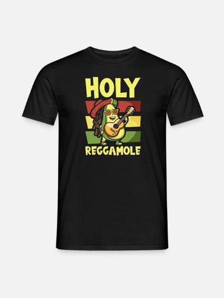 Reggae Avocado Holy Reggamole - Männer T-Shirt - Schwarz