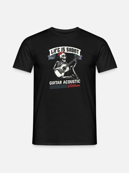 Akustikgitarre - Männer T-Shirt - Schwarz