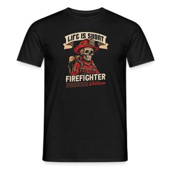 Fireman - Men's T-Shirt - black - Front - AI Model Male 178 light (178cm)