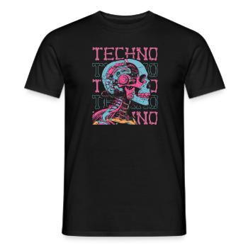 Techno Raver - T-shirt homme - noir - Devant - AI Model Male 178 light (178cm)