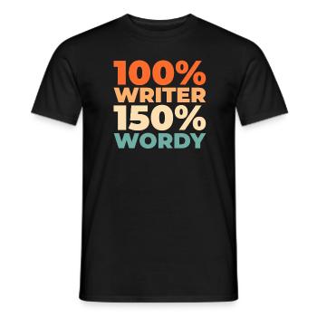 Writer Author - Men's T-Shirt - black - Front - AI Model Male 178 light (178cm)