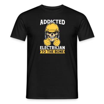 Électricien Électronicien Technicien Crâne - T-shirt homme - noir - Devant - AI Model Male 178 light (178cm)