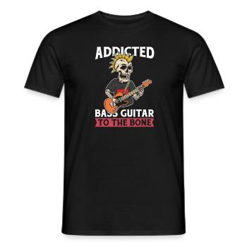 Bassist Bass Guitar Basser Skeleton - Men's T-Shirt - black - Front - AI Model Male 178 light (178cm)