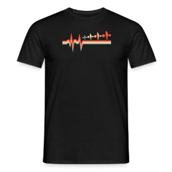 Powerlifting Powerlifter ECG Heartbeat - T-shirt homme - noir - Devant - AI Model Male 178 light (178cm)