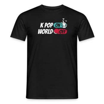 K Pop Kpop Korean Pop Kpop On World Off - Men's T-Shirt - black - Front - AI Model Male 178 light (178cm)