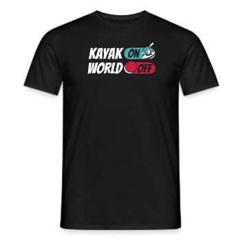 Kayaker Kayak On World Off - Men's T-Shirt - black - Front - AI Model Male 178 light (178cm)