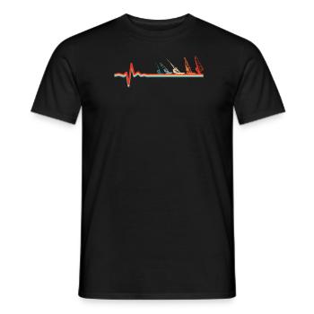 Windsurfing Windsurfer Ekg Heartbeat - Men's T-Shirt - black - Front - AI Model Male 178 light (178cm)