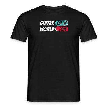Guitare électrique Guitare électrique Guitare sur World Off - T-shirt homme - noir - Devant - AI Model Male 178 light (178cm)