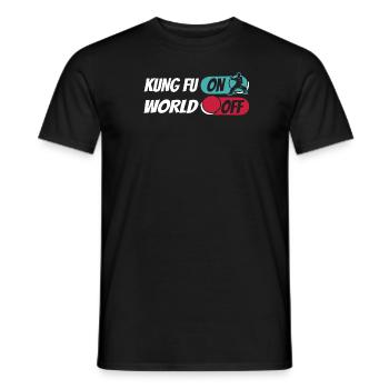Kung Fu Kung Fu On World Off - Men's T-Shirt - black - Front - AI Model Male 178 light (178cm)