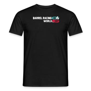 Fassrennen Westernreiten Barrel Racing - Männer T-Shirt - Schwarz - Vorne - AI Model Male 178 light (178cm)