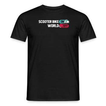 Motorroller Scooter Bike On World Off - Männer T-Shirt - Schwarz - Vorne - AI Model Male 178 light (178cm)