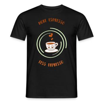 Espresso, Coffee, Kaffee, Latte, Geschenkidee, Fun - Männer T-Shirt - Schwarz - Vorne - AI Model Male 178 light (178cm)
